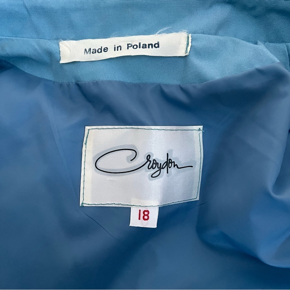 Blue Croydon (made in Poland) spring trench, vintage size 18 - Picture 6 of 10